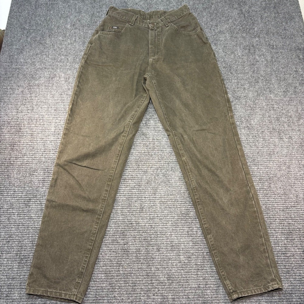 Vintage Lee Original Jeans Womens 8M Olive Green High Rise Tapered Leg USA Made‎